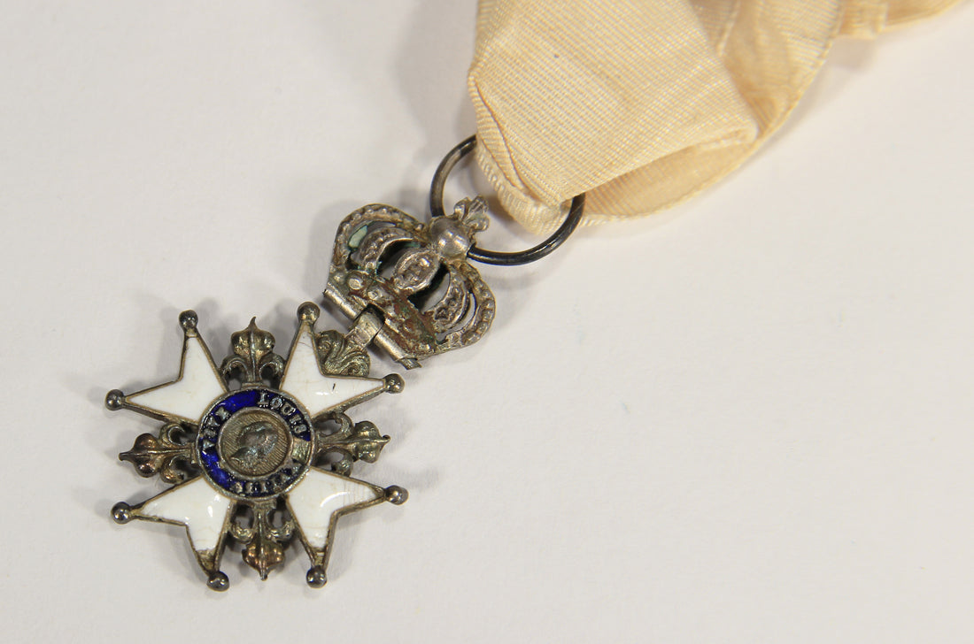 France 1814 Décoration Du Lys Louis XVIII Decoration Of The Lily Couronne Croix Silver L022025