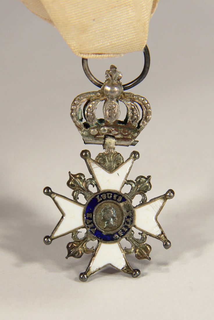 France 1814 Décoration Du Lys Louis XVIII Decoration Of The Lily Couronne Croix Silver L022025