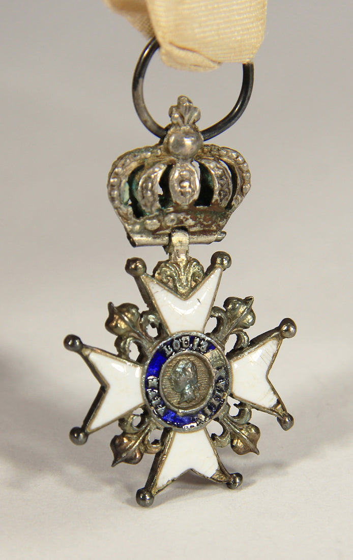 France 1814 Décoration Du Lys Louis XVIII Decoration Of The Lily Couronne Croix Silver L022025