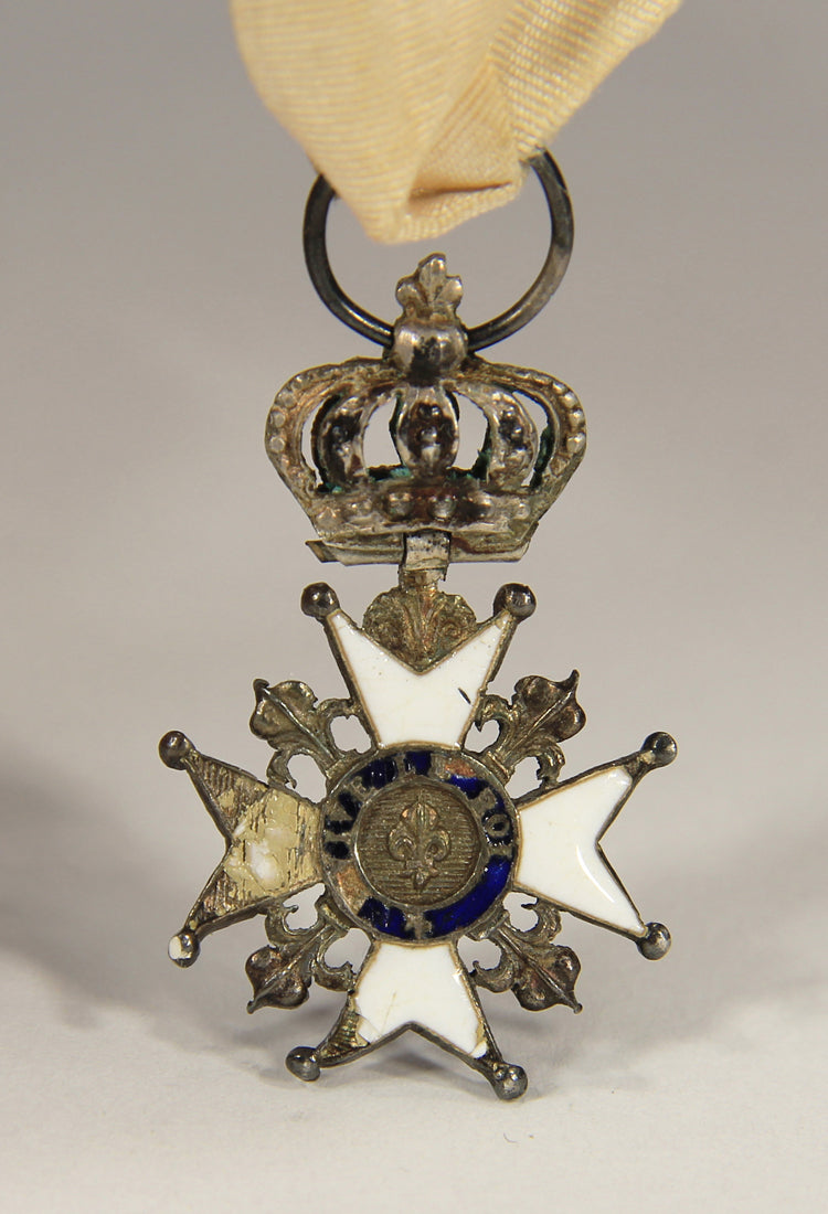 France 1814 Décoration Du Lys Louis XVIII Decoration Of The Lily Couronne Croix Silver L022025