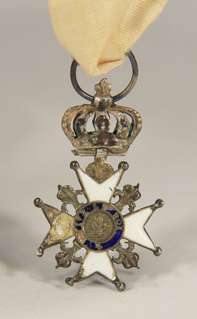 France 1814 Décoration Du Lys Louis XVIII Decoration Of The Lily Couronne Croix Silver L022025
