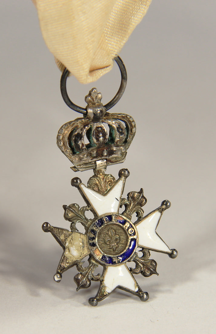 France 1814 Décoration Du Lys Louis XVIII Decoration Of The Lily Couronne Croix Silver L022025