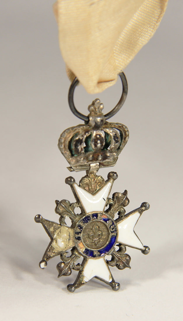 France 1814 Décoration Du Lys Louis XVIII Decoration Of The Lily Couronne Croix Silver L022025
