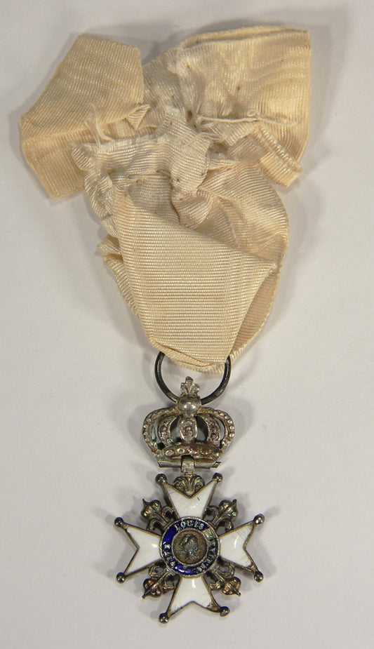 France 1814 Décoration Du Lys Louis XVIII Decoration Of The Lily Couronne Croix Silver L022025