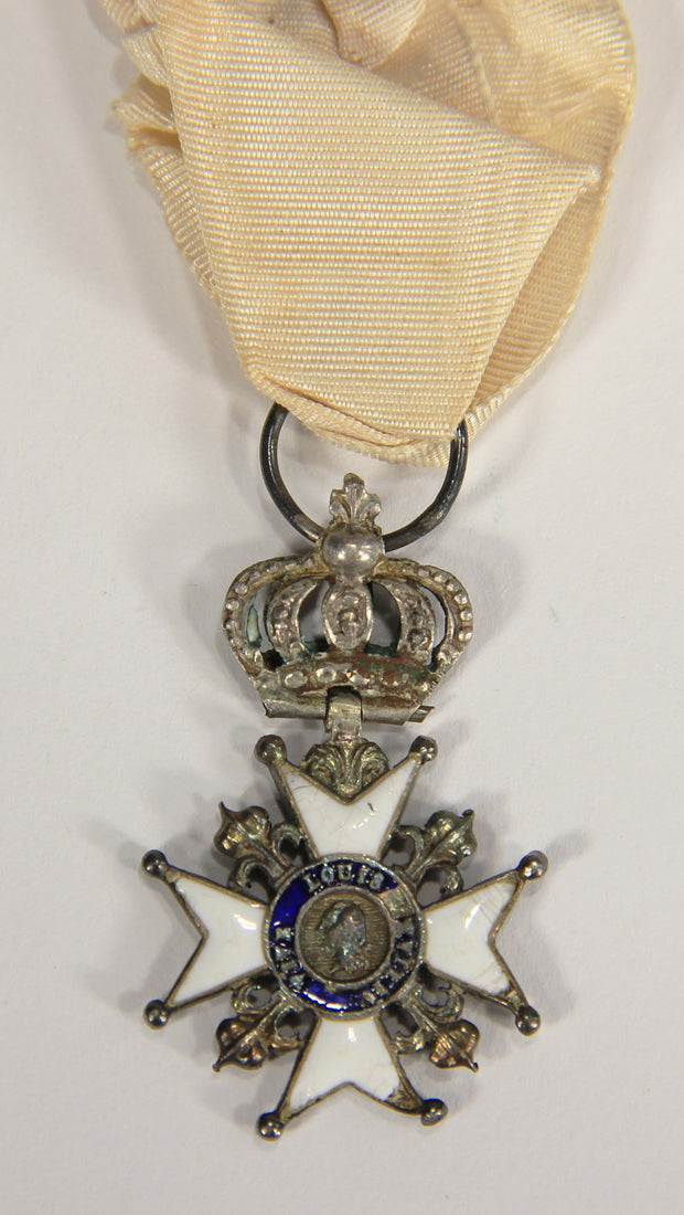 France 1814 Décoration Du Lys Louis XVIII Decoration Of The Lily Couronne Croix Silver L022025