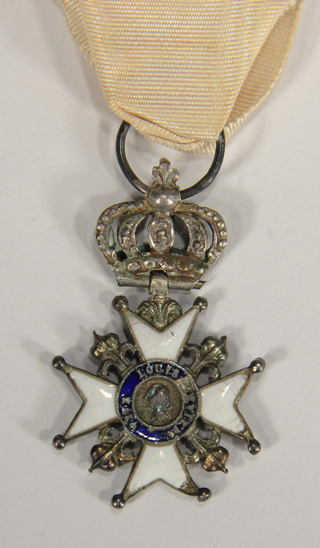 France 1814 Décoration Du Lys Louis XVIII Decoration Of The Lily Couronne Croix Silver L022025