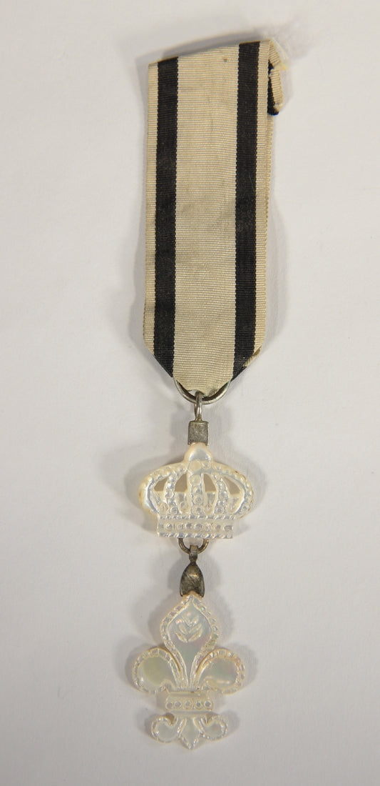 France 1814 Décoration Du Lys Louis XVIII - RARE Nacre - Mother Of Pearl Variant L022027