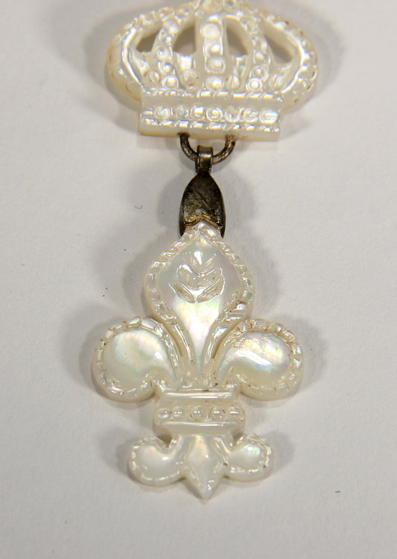 France 1814 Décoration Du Lys Louis XVIII - RARE Nacre - Mother Of Pearl Variant L022027