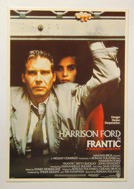 Frantic Vintage Unwritten Postcard Harrison Ford Emmanuelle Seigner L000156