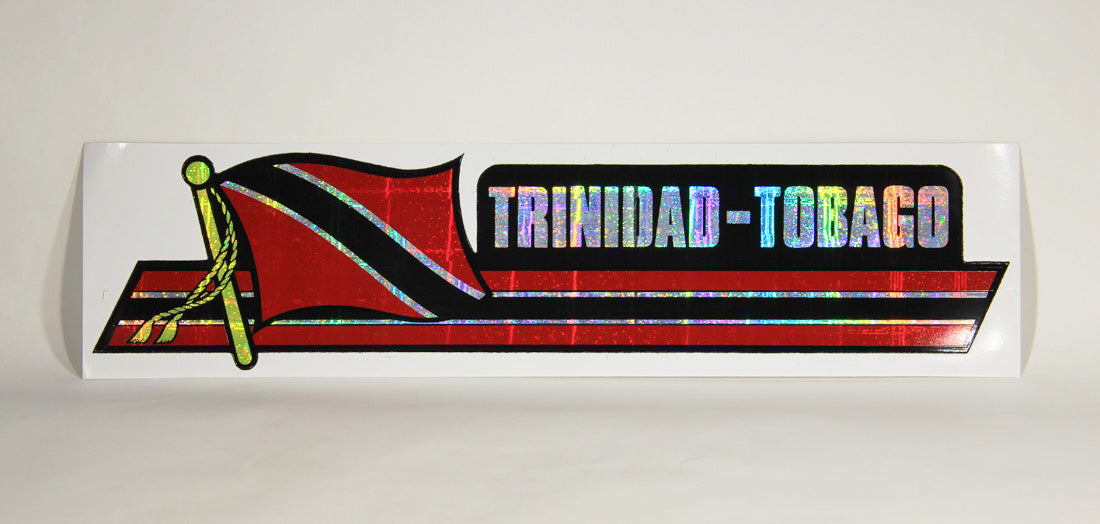 Trinidad Tobago Vintage Car Bumper Reflective Sticker Original L000500