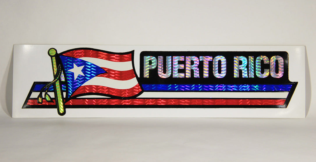 Puerto Rico Country Vintage Car Bumper Reflective Sticker Original United States L000502