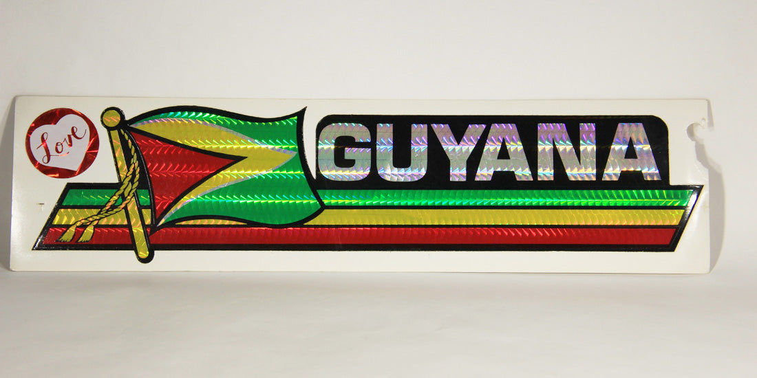 Guyana Vintage Car Bumper Reflective Sticker Original L000503
