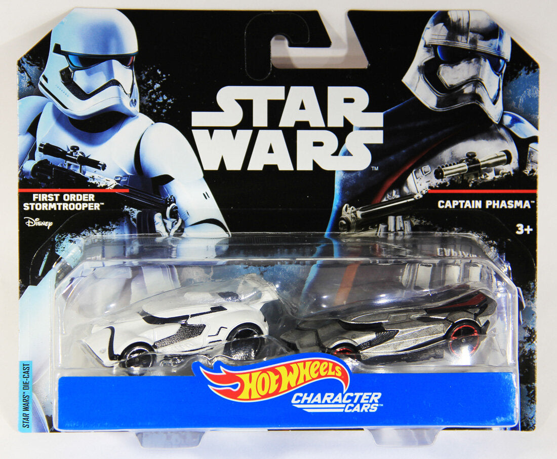 Star Wars First Order Stormtrooper And Captain Phasma 2-Pack Hot Wheels Character Cars MOC L001165