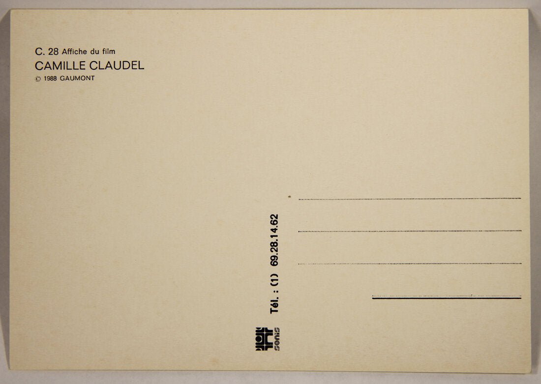Camille Claudel Vintage French Movie Postcard Isabelle Adjani Gérard Depardieu L001710