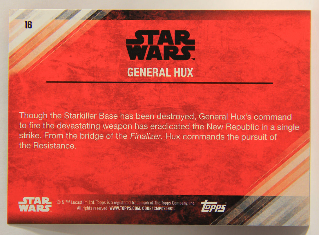 Star Wars The Last Jedi 2017 Trading Card #16 General Hux ENG L001959