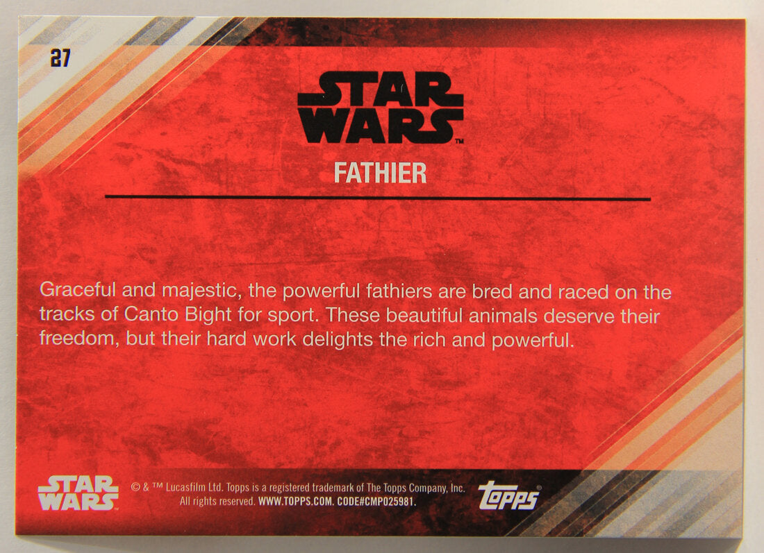 Star Wars The Last Jedi 2017 Trading Card #27 Fathier ENG L001964