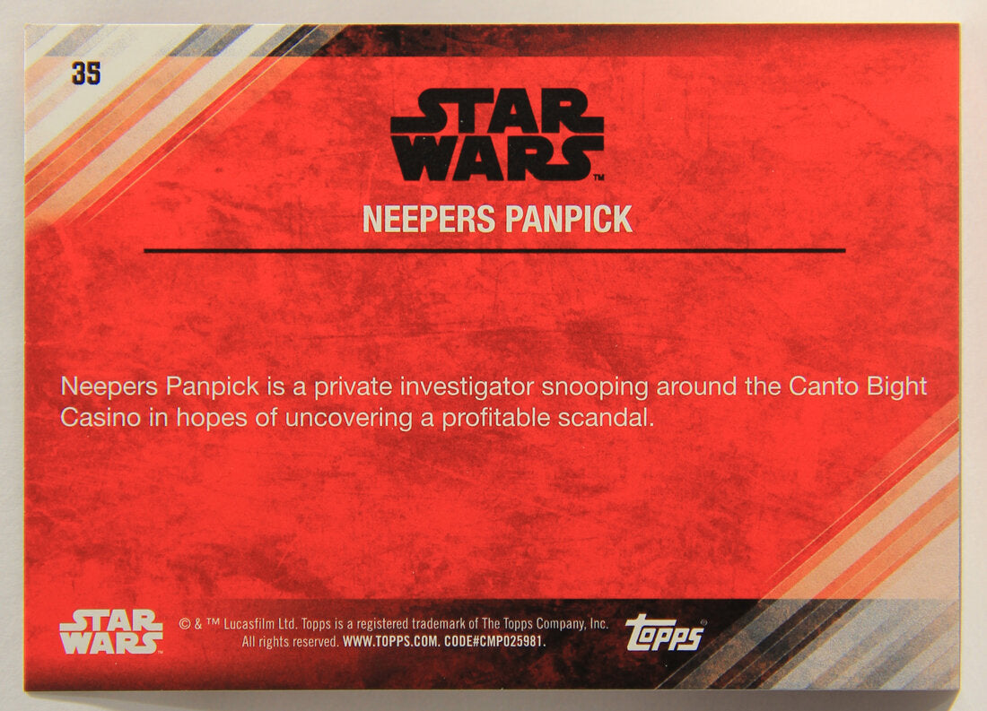 Star Wars The Last Jedi 2017 Trading Card #35 Neepers Panpick ENG L001968