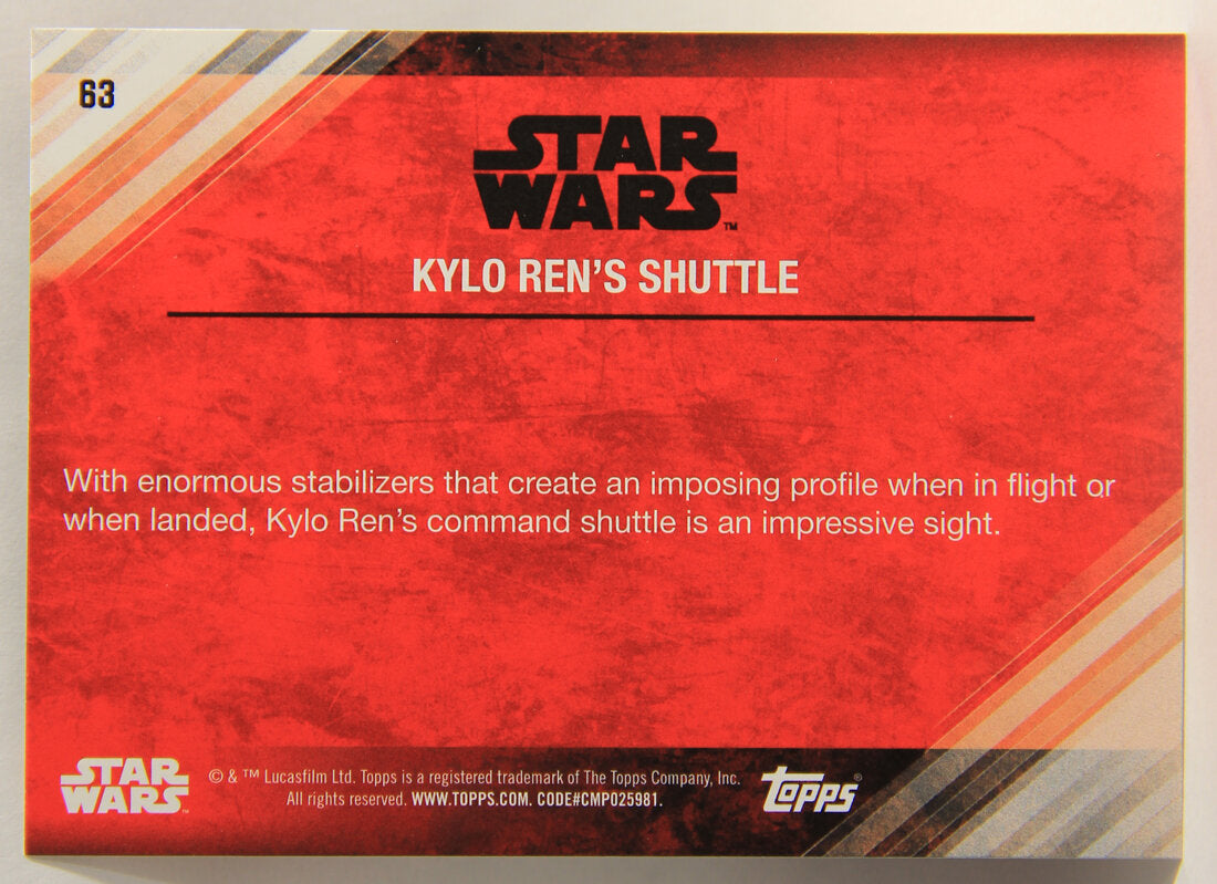 Star Wars The Last Jedi 2017 Trading Card #63 Kylo Ren's Shuttle ENG L001977