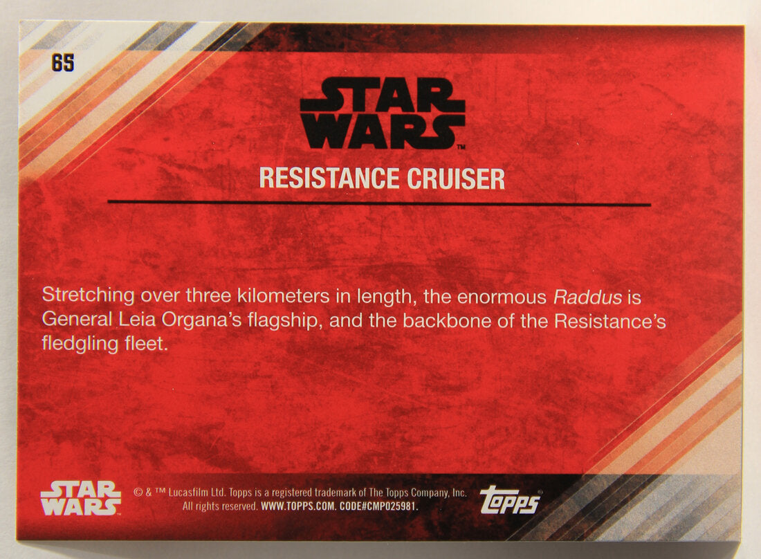 Star Wars The Last Jedi 2017 Trading Card #65 Resistance Cruiser ENG L001978