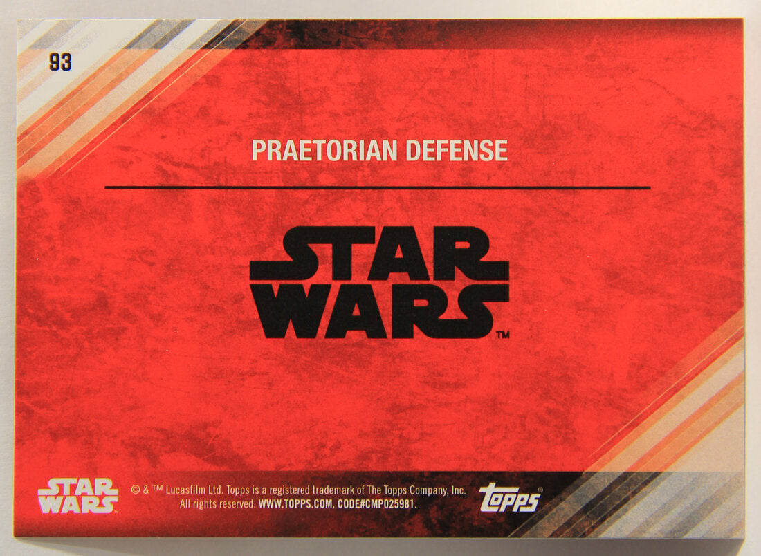 Star Wars The Last Jedi 2017 Trading Card #93 Praetorian Defense ENG L001987