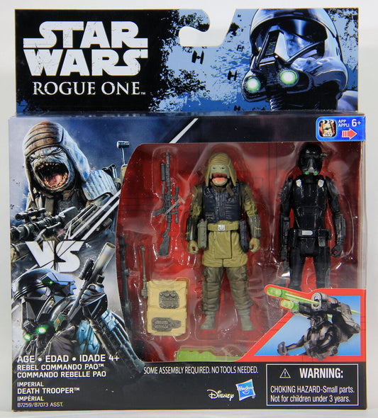 Star Wars Rebel Commando Pao VS Death Trooper Rogue One 2-Pack Action Figures MISB L002007
