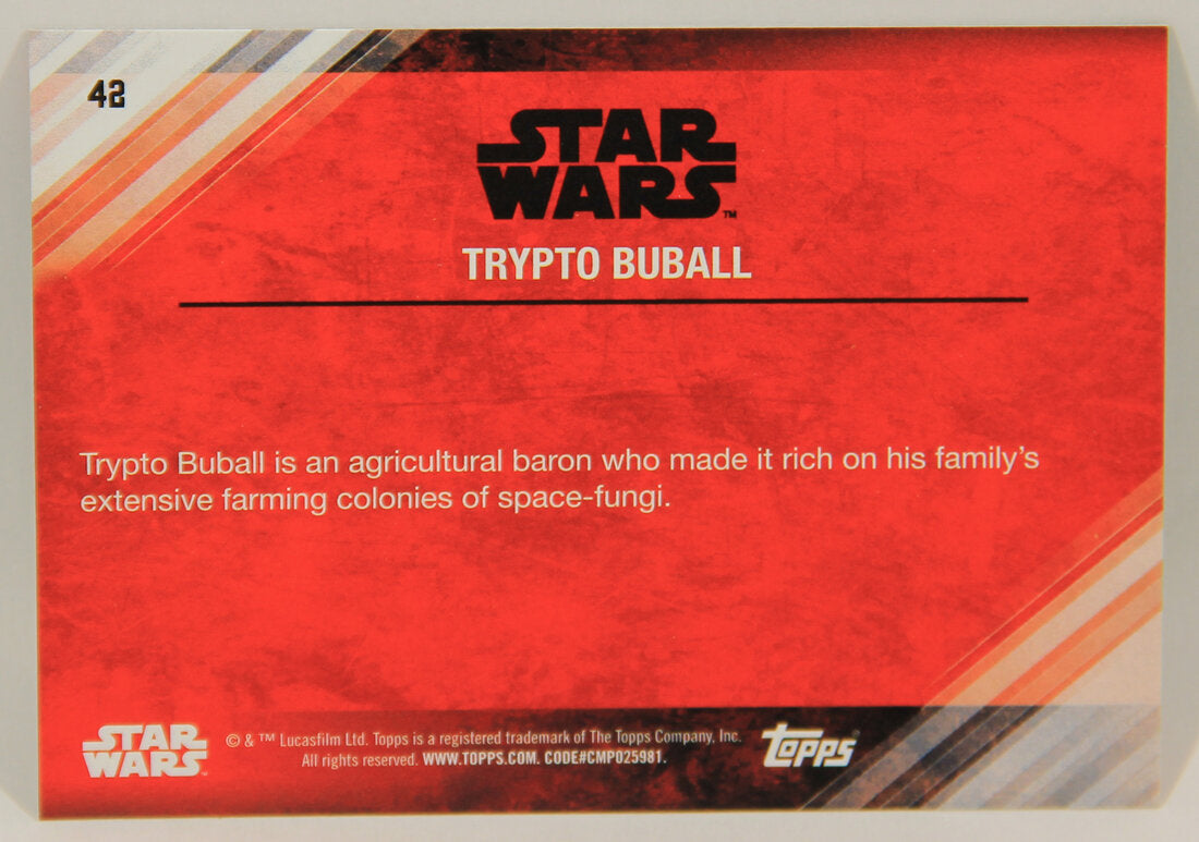 Star Wars The Last Jedi 2017 Trading Card #42 Trypto Buball Green Parallel ENG L002284