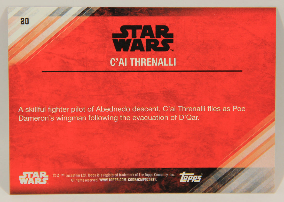 Star Wars The Last Jedi 2017 Card #20 C'Ai Threnalli Blue Parallel ENG L002291