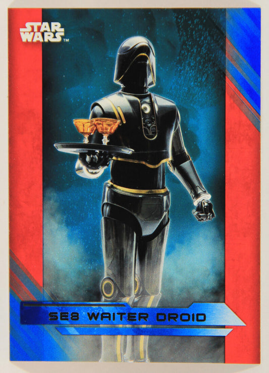 Star Wars The Last Jedi 2017 Card #34 SE8 Waiter Droid Blue Parallel ENG L002294