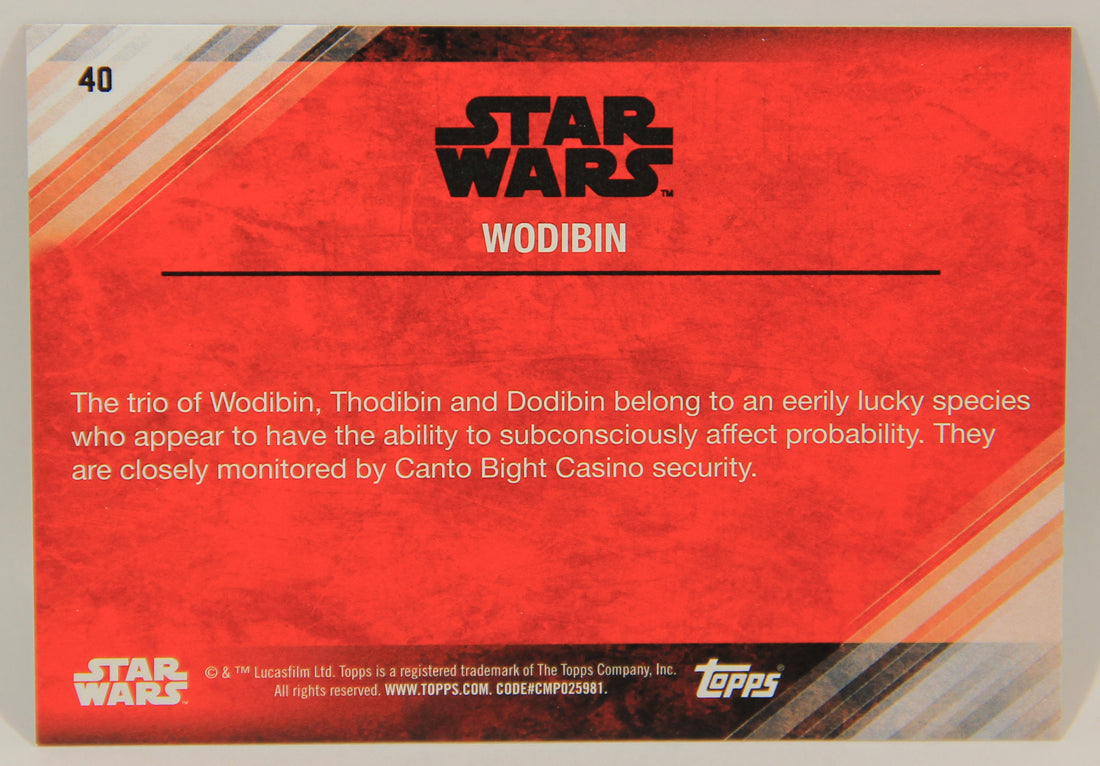 Star Wars The Last Jedi 2017 Card #40 Wodibin Blue Parallel ENG L002295