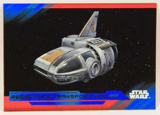 Star Wars The Last Jedi 2017 Card #64 Resistance Transport Pod Blue Parallel ENG L002297