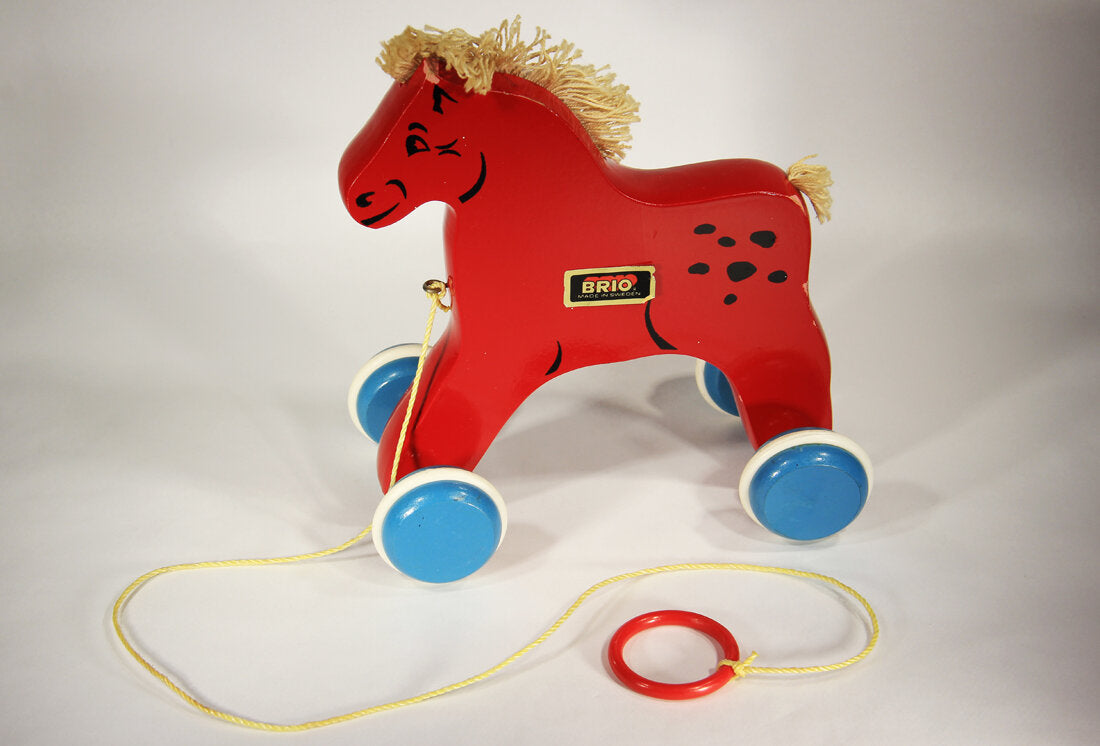 Brio Vintage Horse On Wheels Pull Toy Sweden 60's Iconic Model L002319