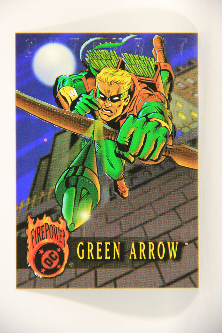 DC Outburst Firepower 1996 Trading Card #34 Green Arrow Embossed Card L002665