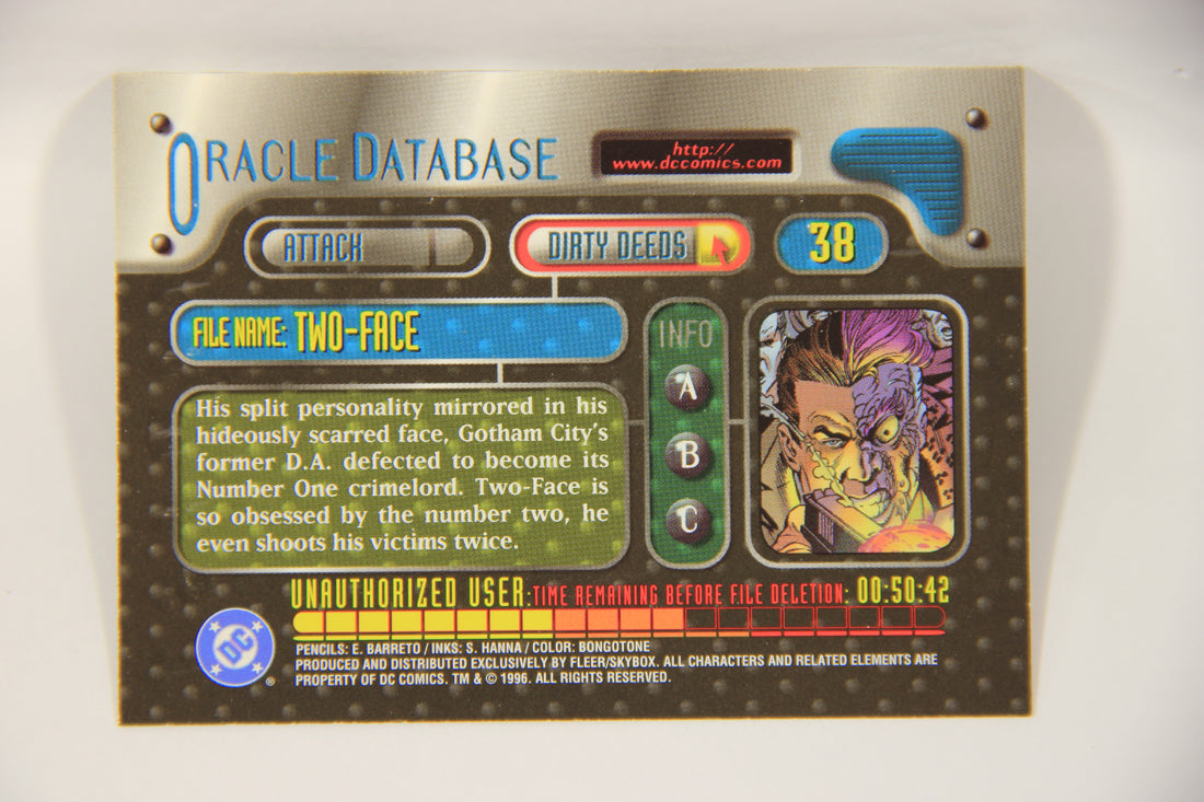 DC Outburst Firepower 1996 Trading Card #38 Two-Face Embossed Card L002669