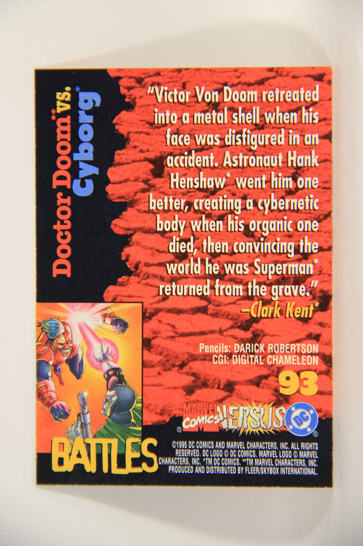 DC Versus Marvel Comics 1995 Trading Card #93 Doctor Doom Vs Cyborg ENG L002889