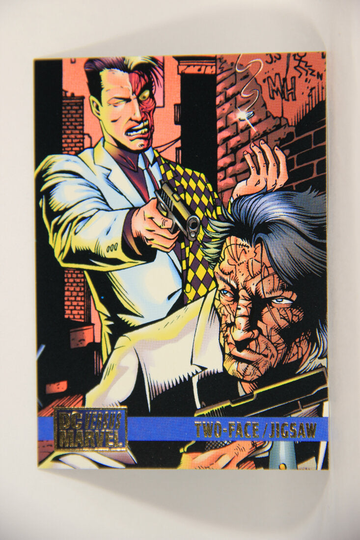 DC Versus Marvel Comics 1995 Trading Card #94 Two-Face Vs Jigsaw ENG L002890