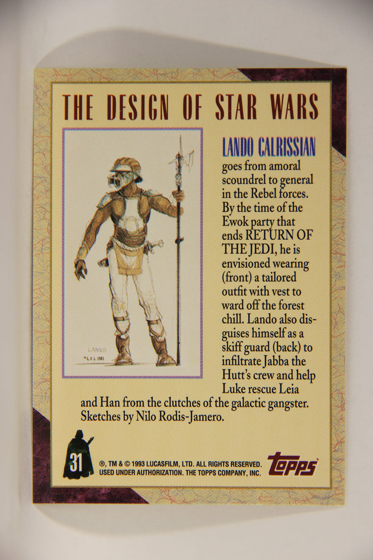Star Wars Galaxy 1993 Topps Trading Card #31 Lando Calrissian Artwork ENG L002923