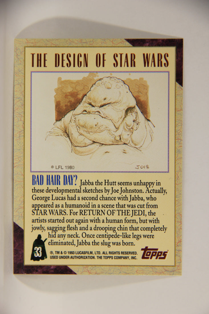 Star Wars Galaxy 1993 Topps Card #33 Jabba Bad Hair Day Artwork ENG L002925
