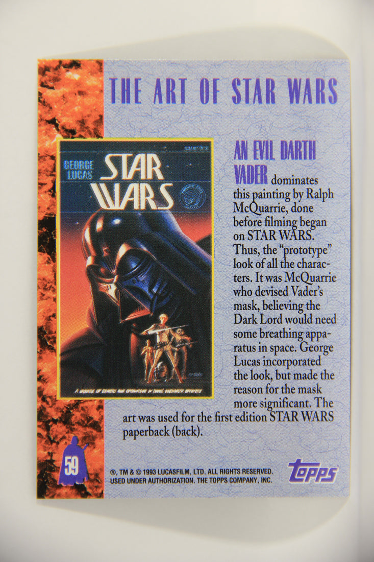 Star Wars Galaxy 1993 Topps Card #59 Evil Darth Vader Artwork ENG L002948