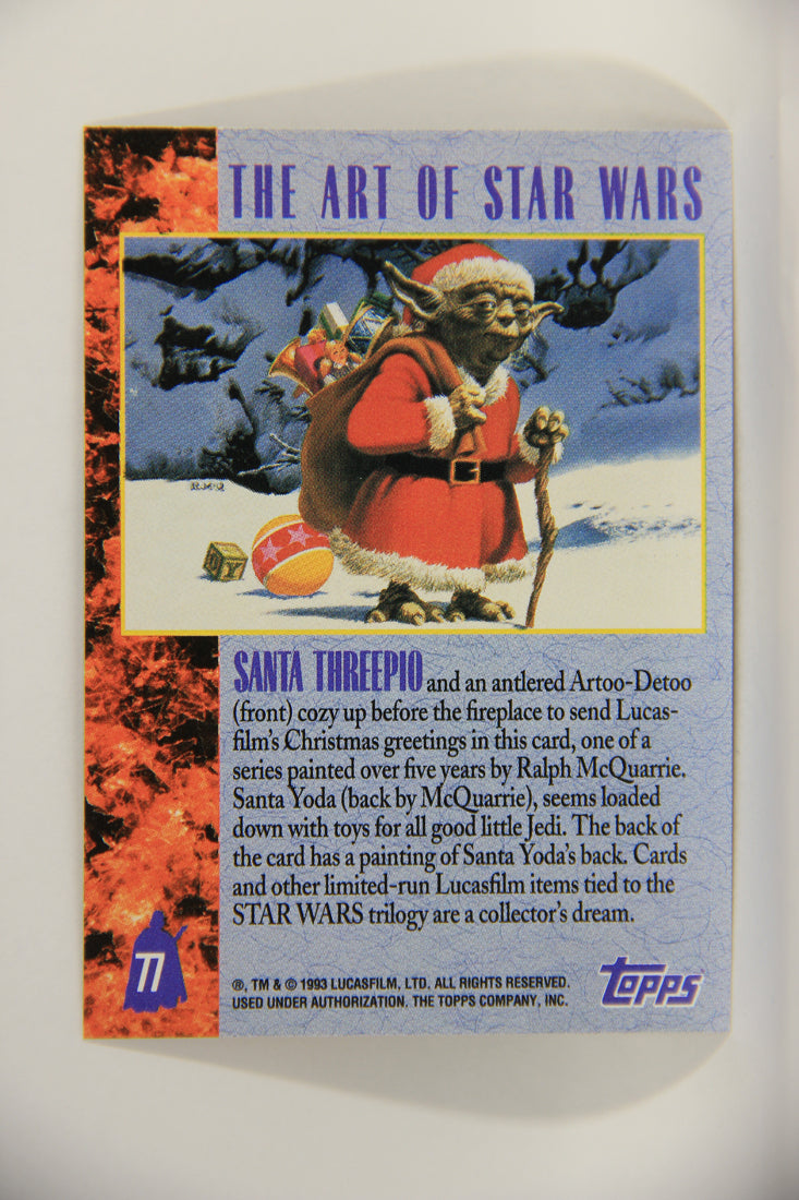 Star Wars Galaxy 1993 Topps Trading Card #77 Santa Threepio Artwork ENG L002965