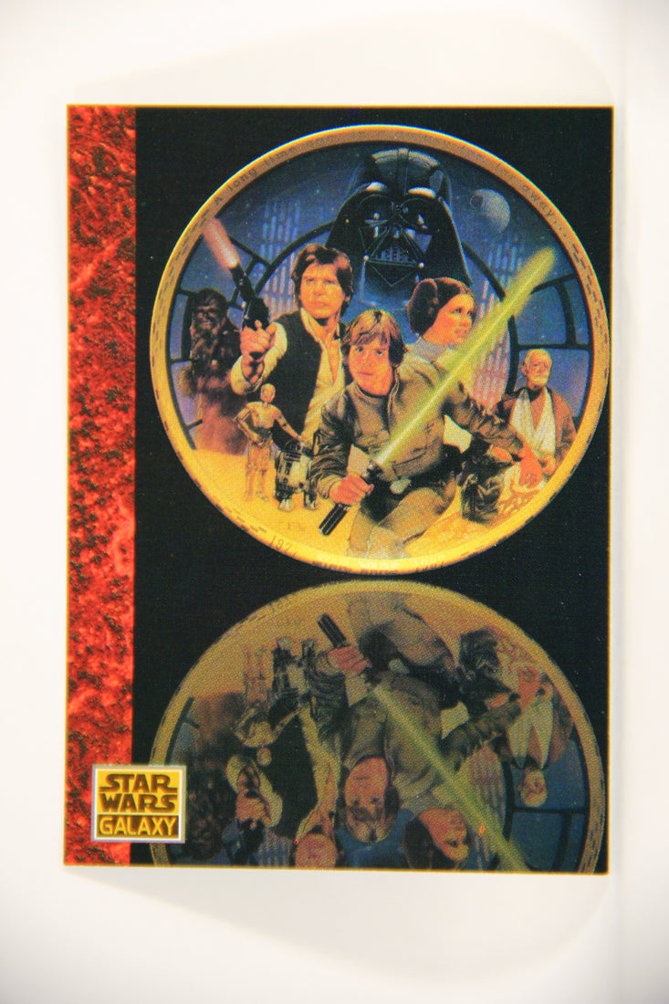 Star Wars Galaxy 1993 Topps Card #79 Luke Leia Han Ben Artwork ENG L002967