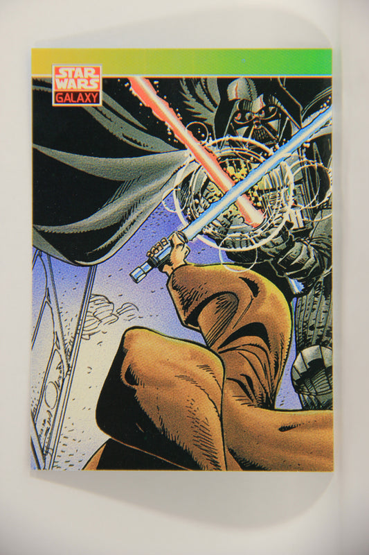 Star Wars Galaxy 1993 Topps Card #124 Vader Kenobi Duel Artwork ENG L003012