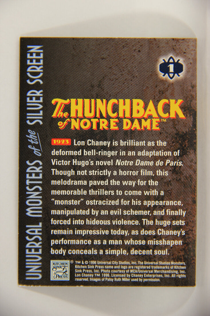 Universal Monsters Of The Silver Screen 1996 Card #1 The Hunchback Of Notre Dame 1923 L003037