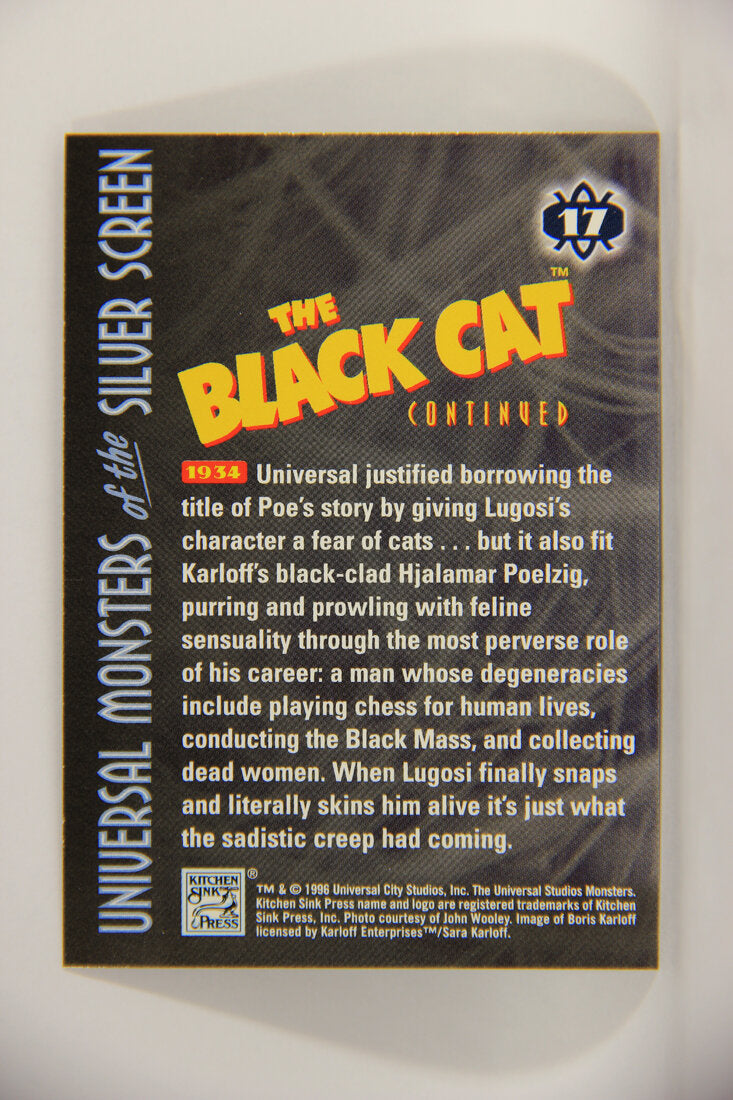 Universal Monsters Of The Silver Screen 1996 Trading Card #17 The Black Cat 1934 Karloff L003053