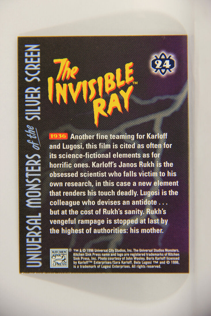 Universal Monsters Of The Silver Screen 1996 Trading Card #24 The Invisible Ray 1936 L003060
