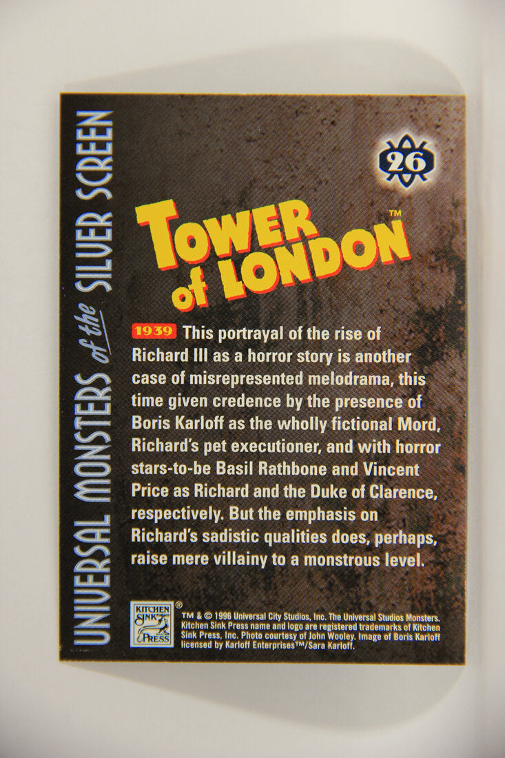Universal Monsters Of The Silver Screen 1996 Trading Card #26 Tower Of London 1939 L003061