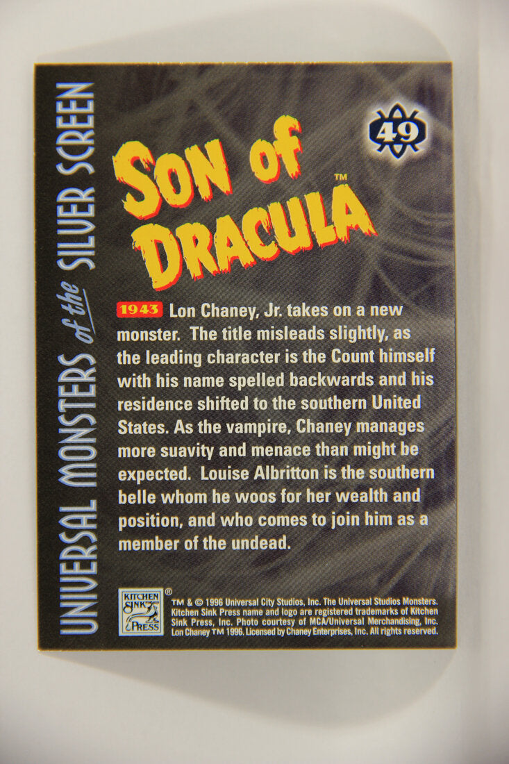 Universal Monsters Of The Silver Screen 1996 Trading Card #49 Son Of Dracula 1943 L003082