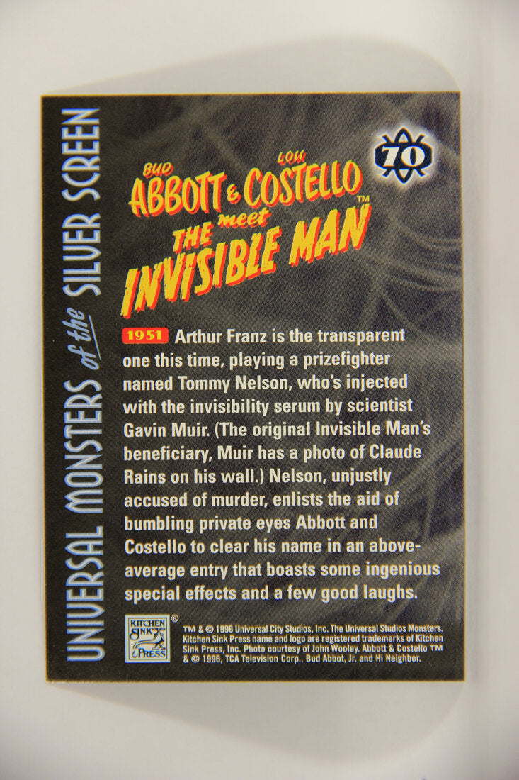 Universal Monsters Silver Screen 1996 Card #70 Abbott And Costello Meet Invisible Man 1951 L003101