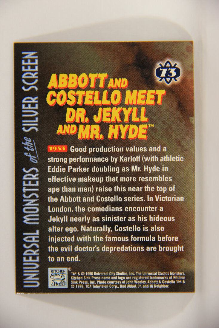 Universal Monsters Silver Screen 1996 Card #73 Abbott Costello Meet Dr. Jekyll Mr Hide 1953 L003104