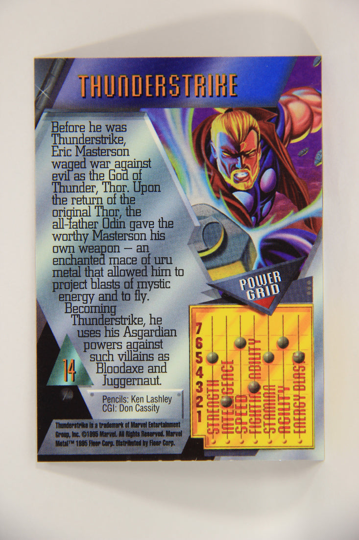 Marvel Metal 1995 Trading Card #14 Thunderstrike ENG Fleer L003649