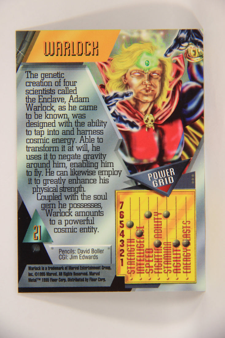 Marvel Metal 1995 Trading Card #21 Warlock ENG Fleer L003656